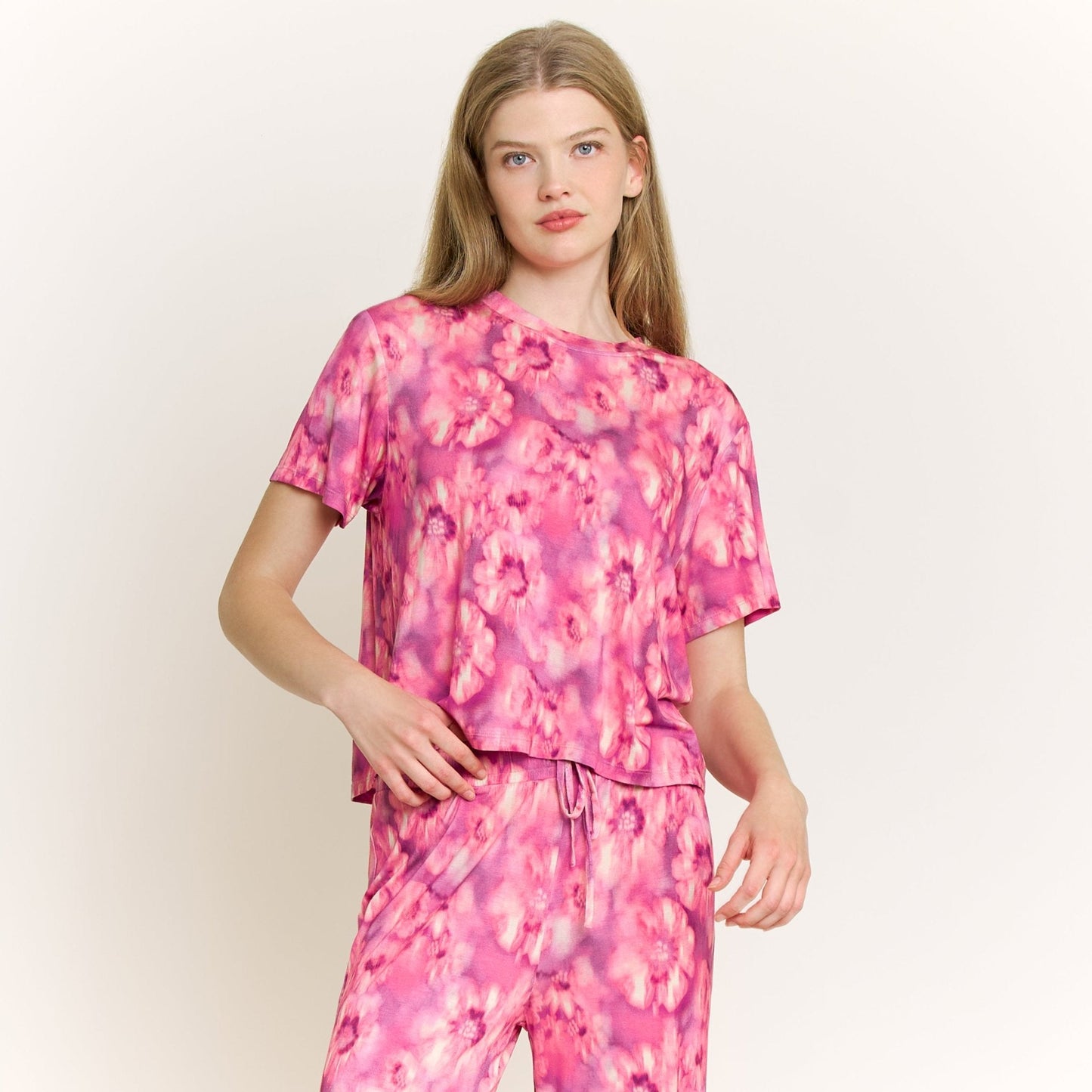 Honeydew All American Tee Pant Set in Magenta Floral