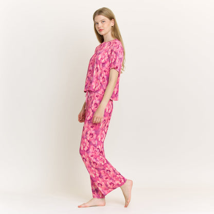 Honeydew All American Tee Pant Set in Magenta Floral