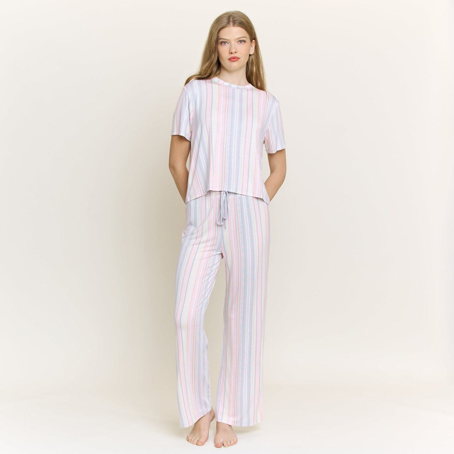 Honeydew All American Tee Pant Set in Dew Multi Stripe