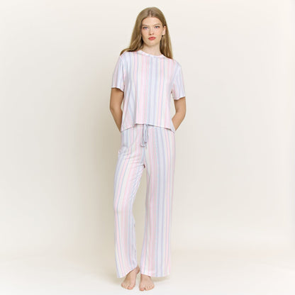 Honeydew All American Tee Pant Set in Dew Multi Stripe