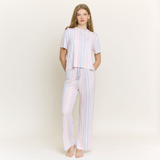Honeydew All American Tee Pant Set in Dew Multi Stripe