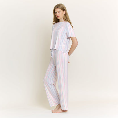 Honeydew All American Tee Pant Set in Dew Multi Stripe