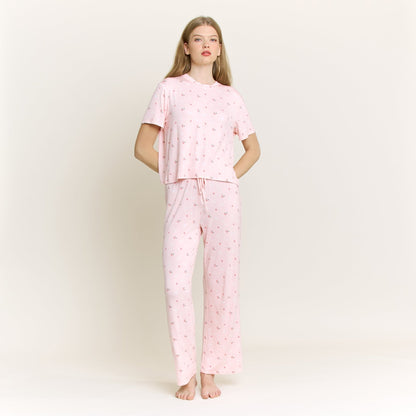 Honeydew All American Tee Pant Set in Flora Strawberries