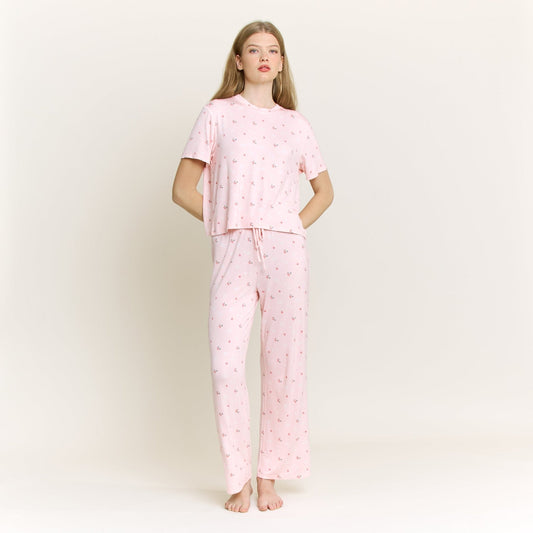Honeydew All American Tee Pant Set in Flora Strawberries
