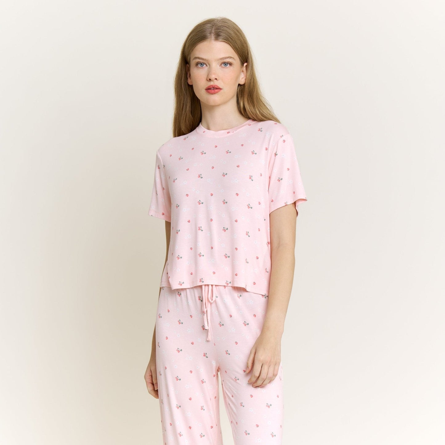 Honeydew All American Tee Pant Set in Flora Strawberries