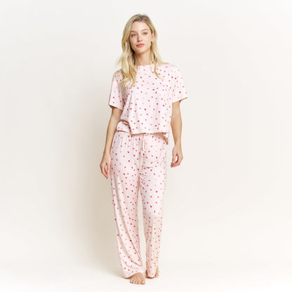 Honeydew All American Tee Pant Set in Marzipan Hearts
