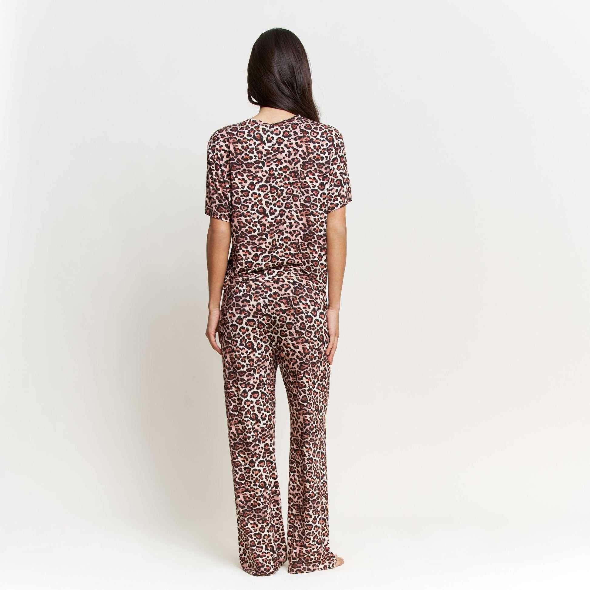 Honeydew All American Tee Pant Set in Caramel Leopard
