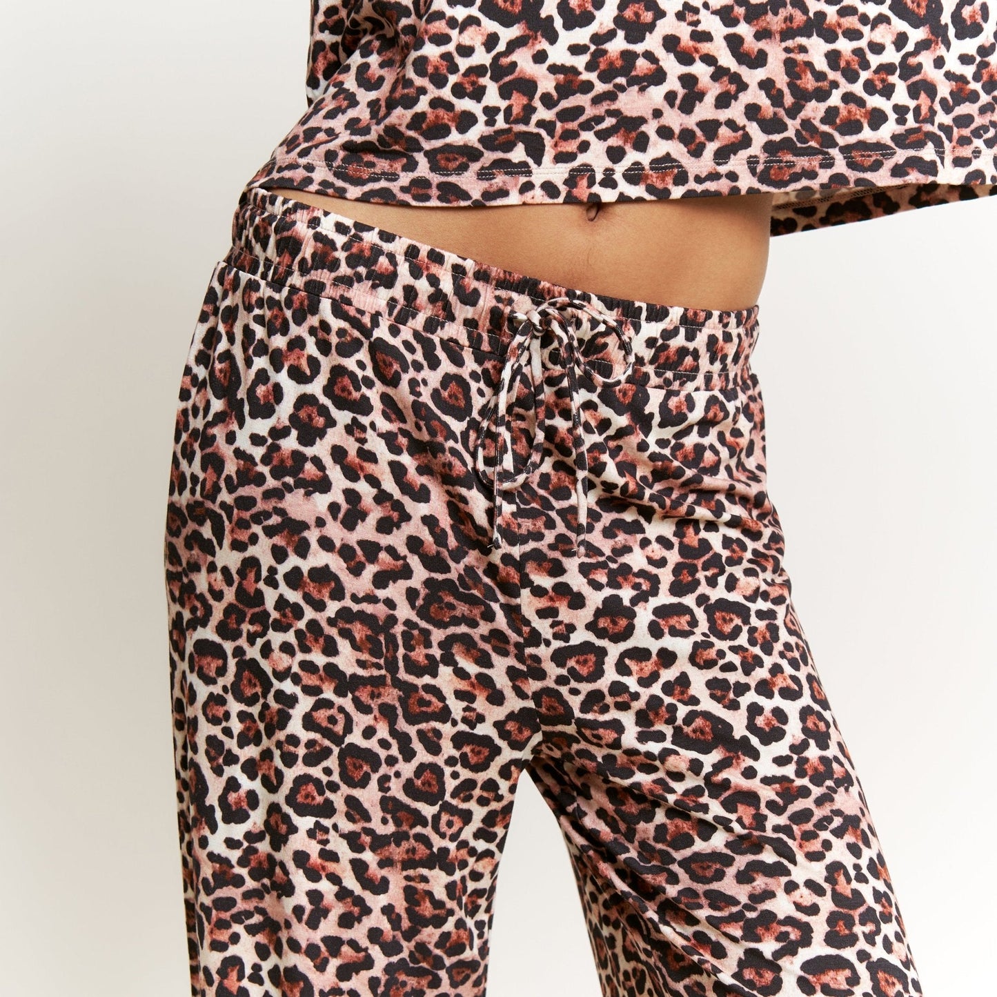 Honeydew All American Tee Pant Set in Caramel Leopard