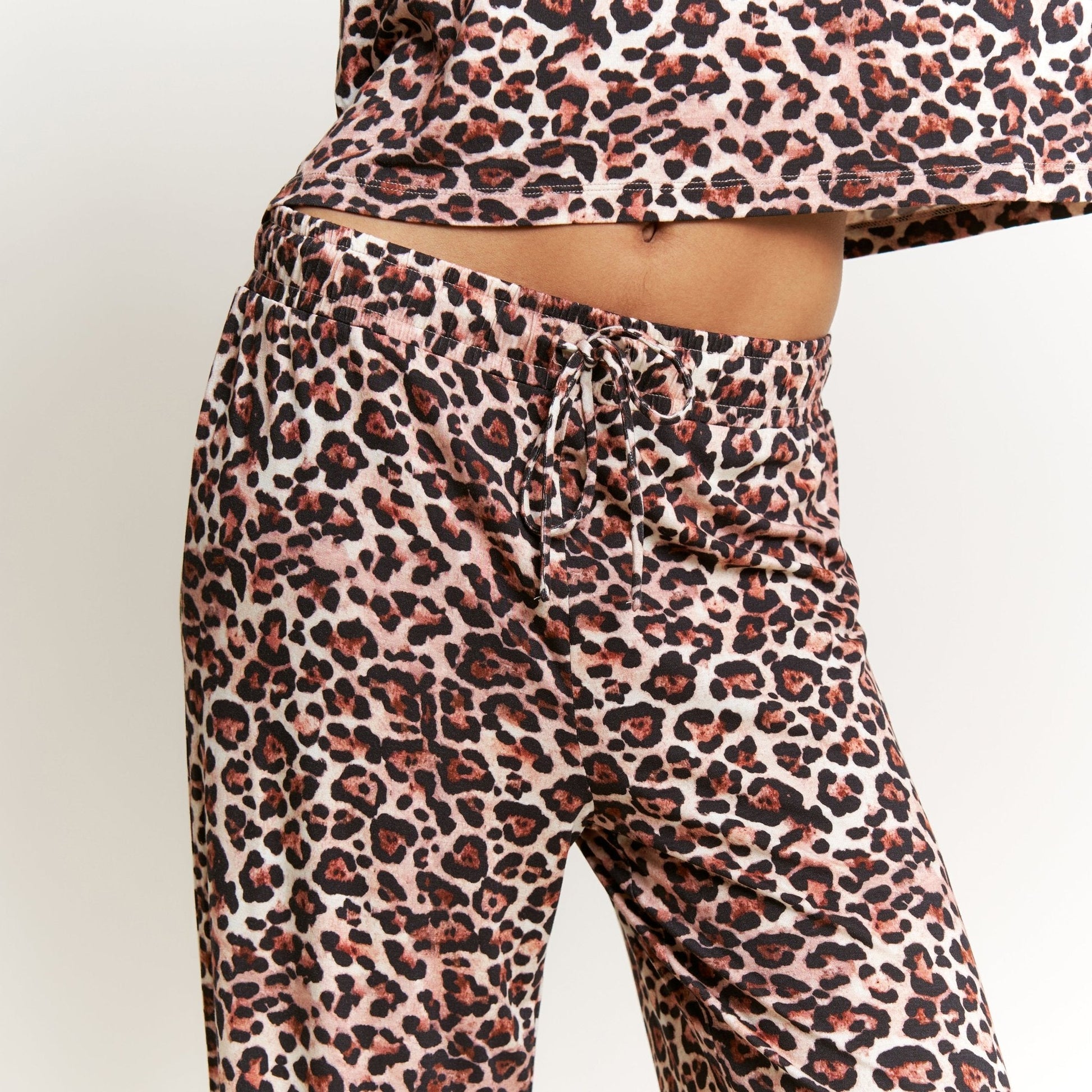 Honeydew All American Tee Pant Set in Caramel Leopard
