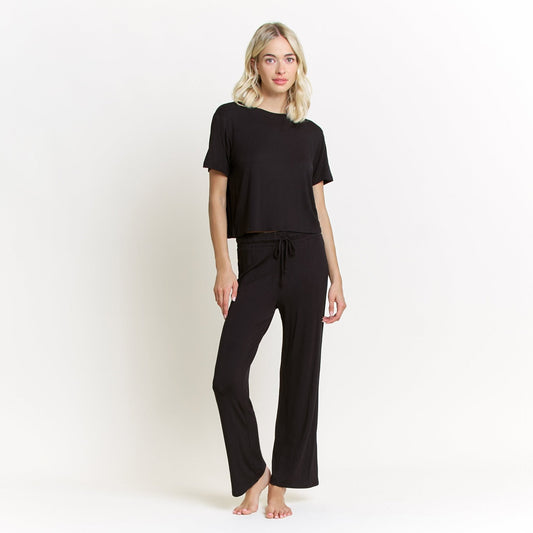 Honeydew All American Tee Pant Set in Black