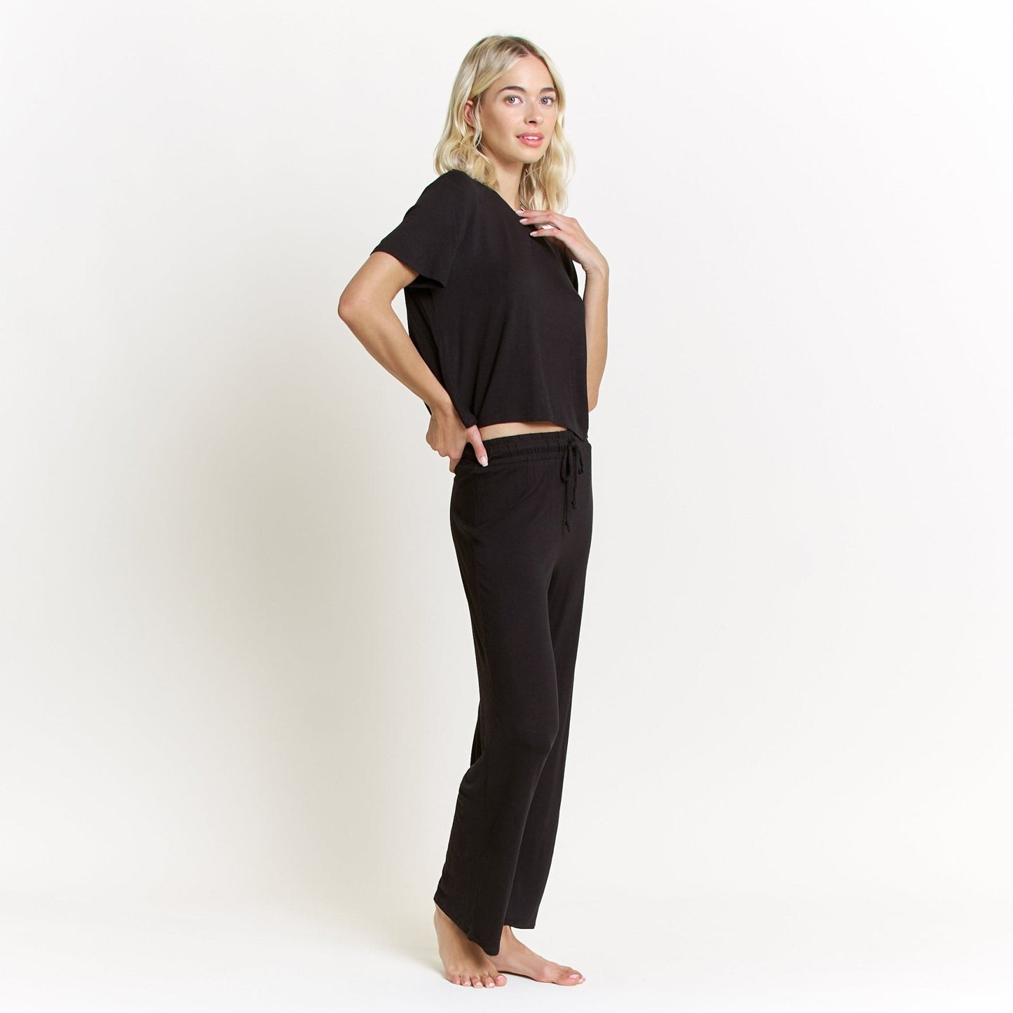 Honeydew All American Tee Pant Set in Black