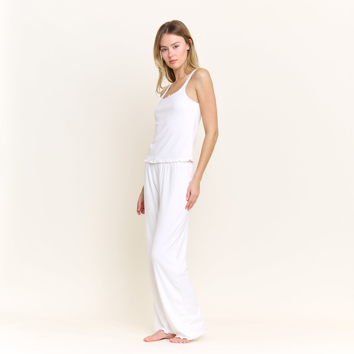 Honeydew Blissful Tank Pant Set in White