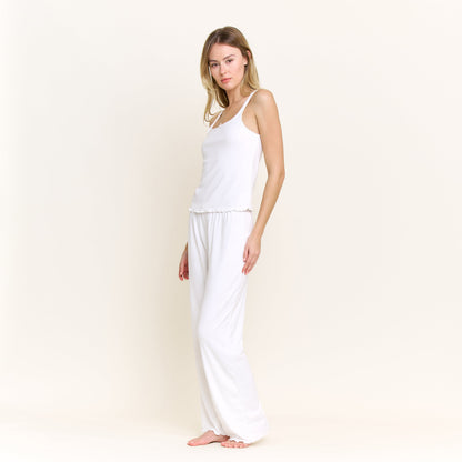 Honeydew Blissful Tank Pant Set in White