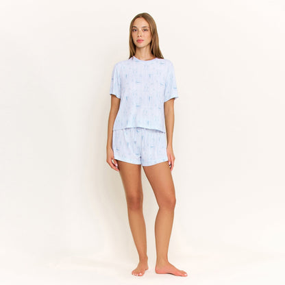 Honeydew Star Seeker Tee Shortie Set in Saltwater Sonata