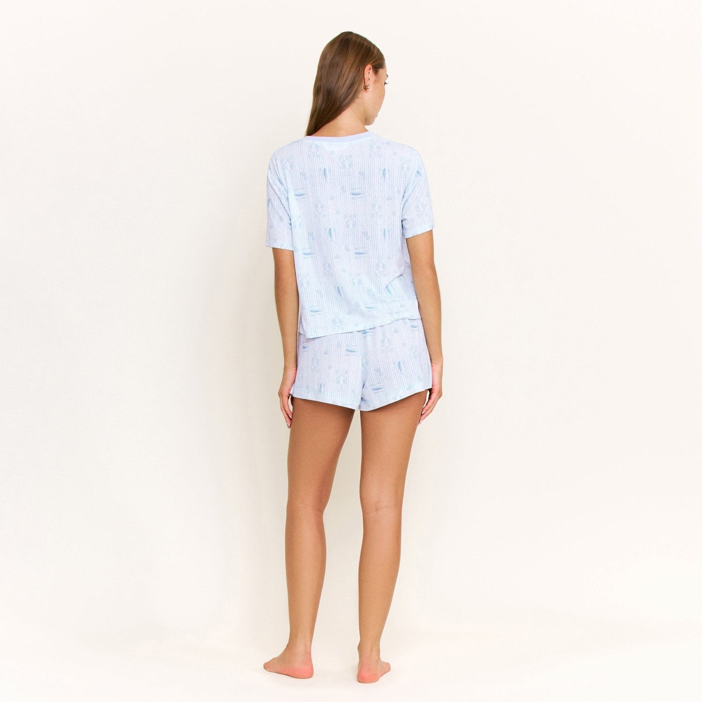 Honeydew Star Seeker Tee Shortie Set in Saltwater Sonata