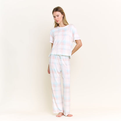 Honeydew All American Tee Pant Set in Bridal Check
