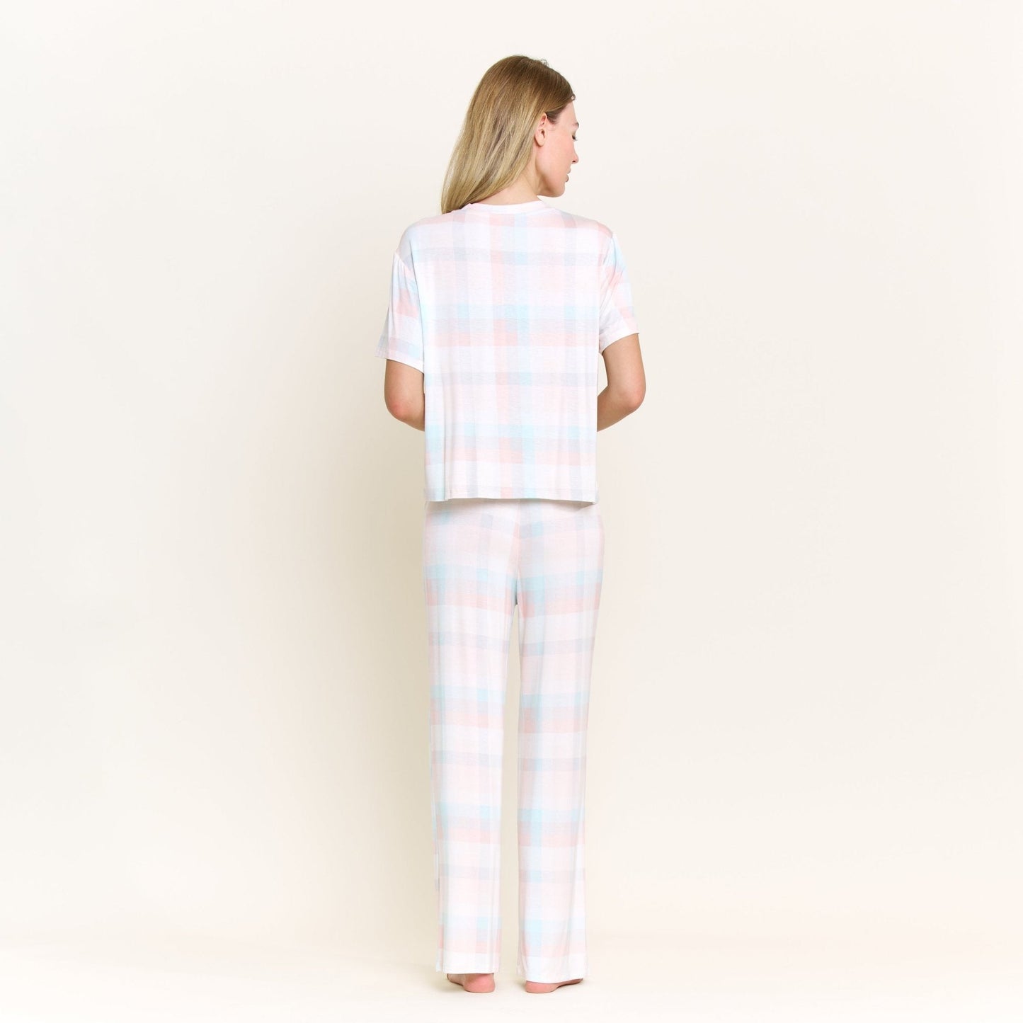 Honeydew All American Tee Pant Set in Bridal Check