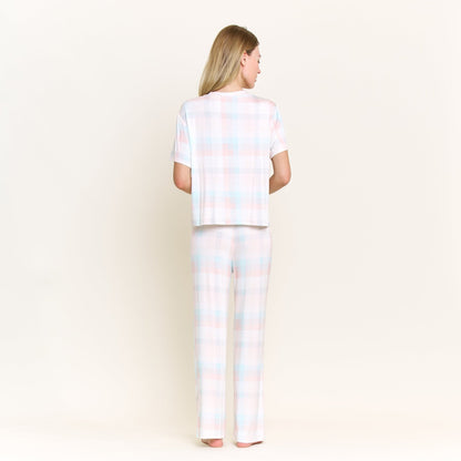 Honeydew All American Tee Pant Set in Bridal Check