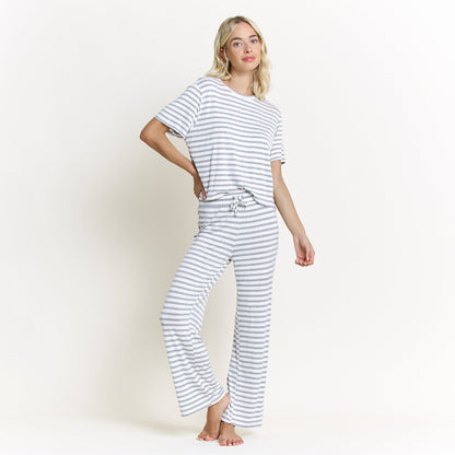 Honeydew All American Tee Pant Set In Ivory Stripe