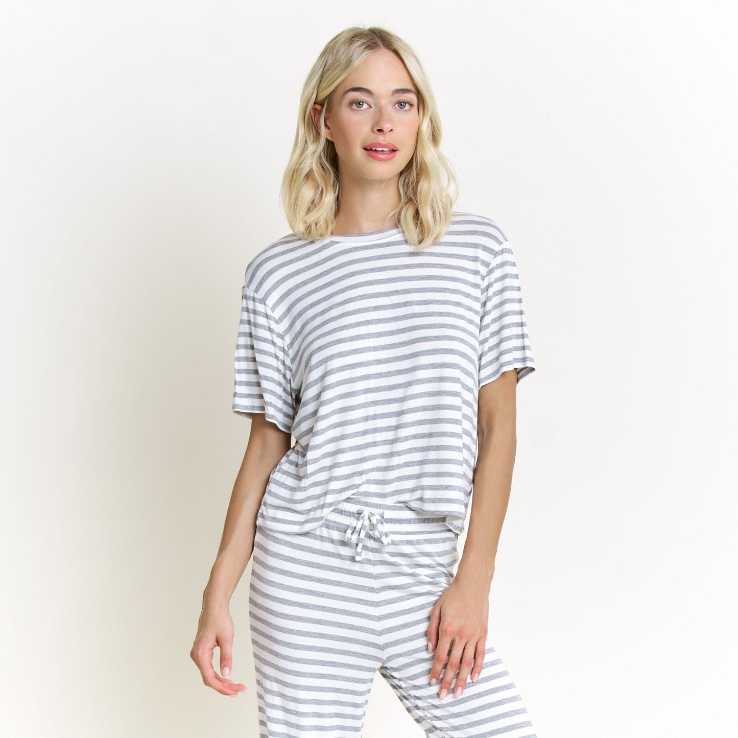 Honeydew All American Tee Pant Set In Ivory Stripe