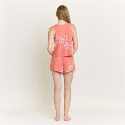 Honeydew Star Seeker Tank Shortie Set in Coral Blush Stars