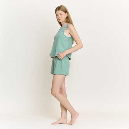 Honeydew Kickback Tank Shortie Set in Elm