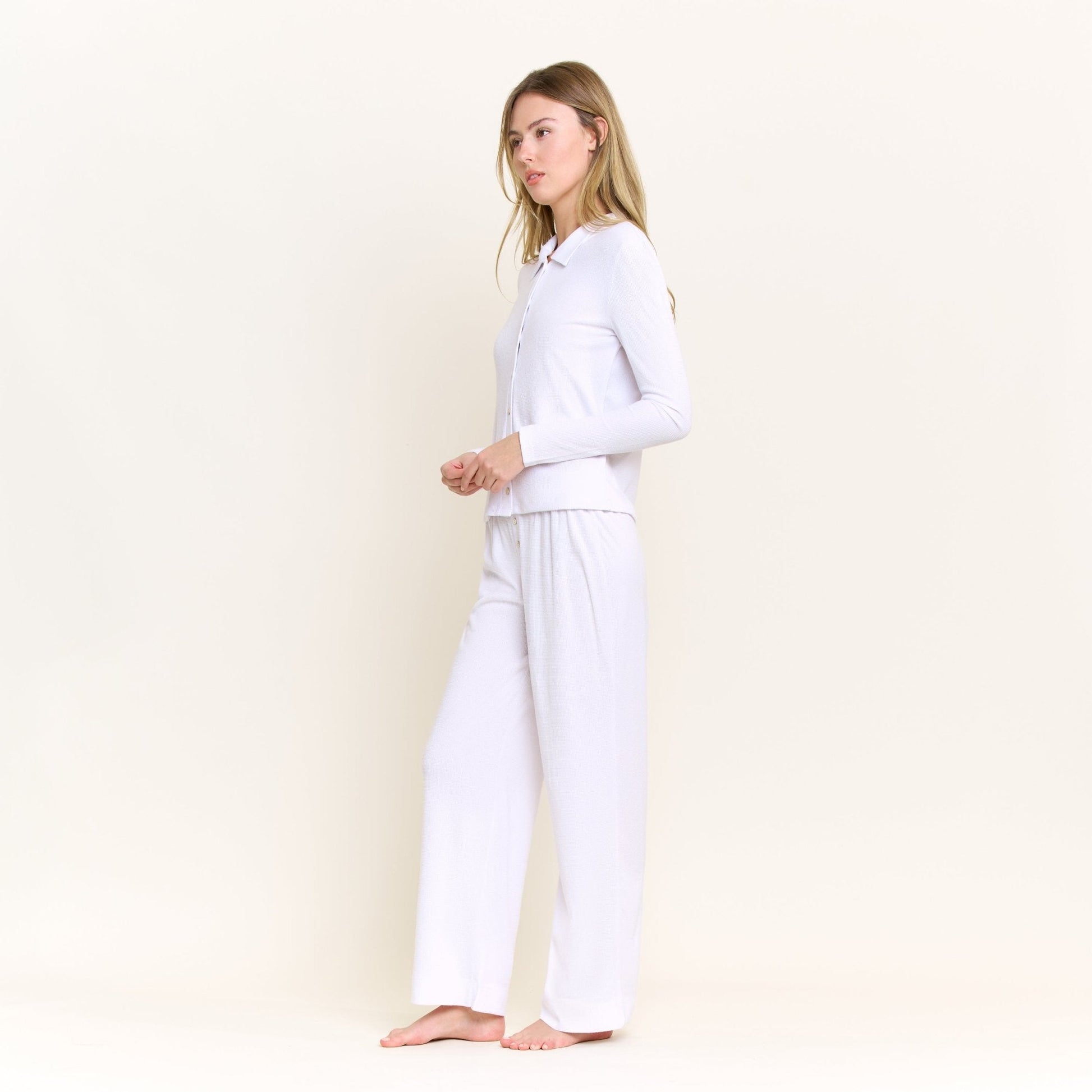 Honeydew Coffee Club Long Set in White