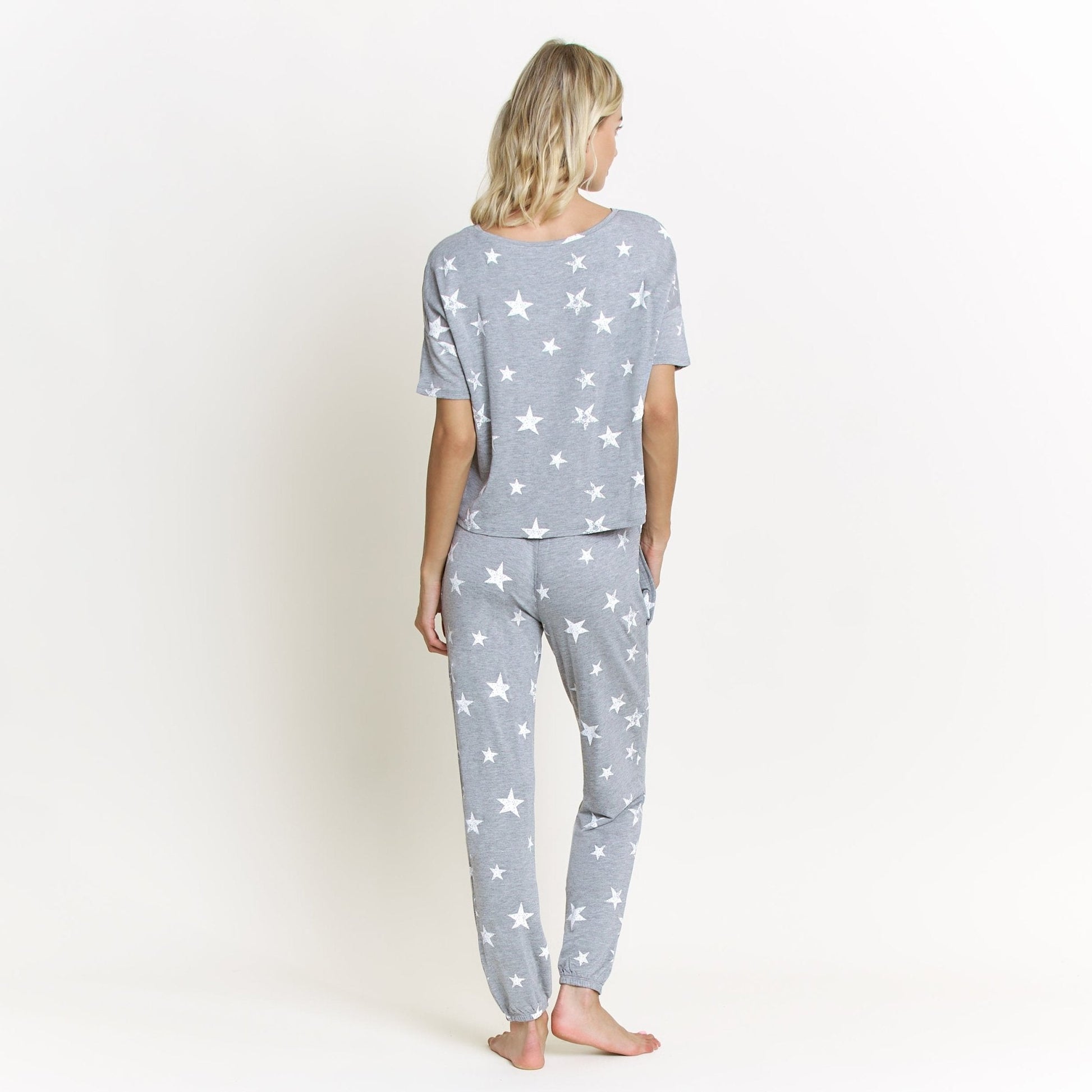 Honeydew Sun Lover PJ Set In Heather Grey Stars