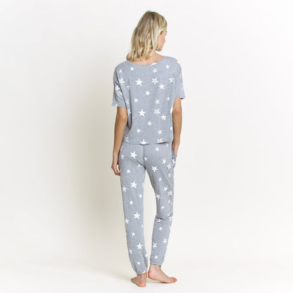 Honeydew Sun Lover PJ Set In Heather Grey Stars