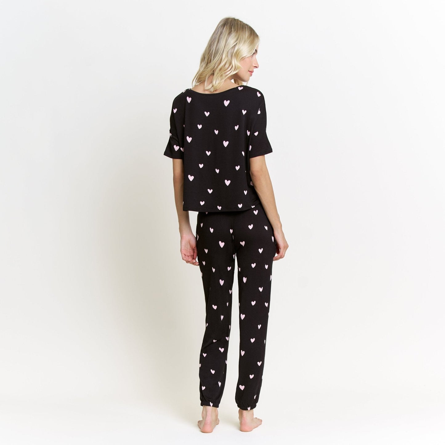 Honeydew Sun Lover PJ Set In Black Hearts